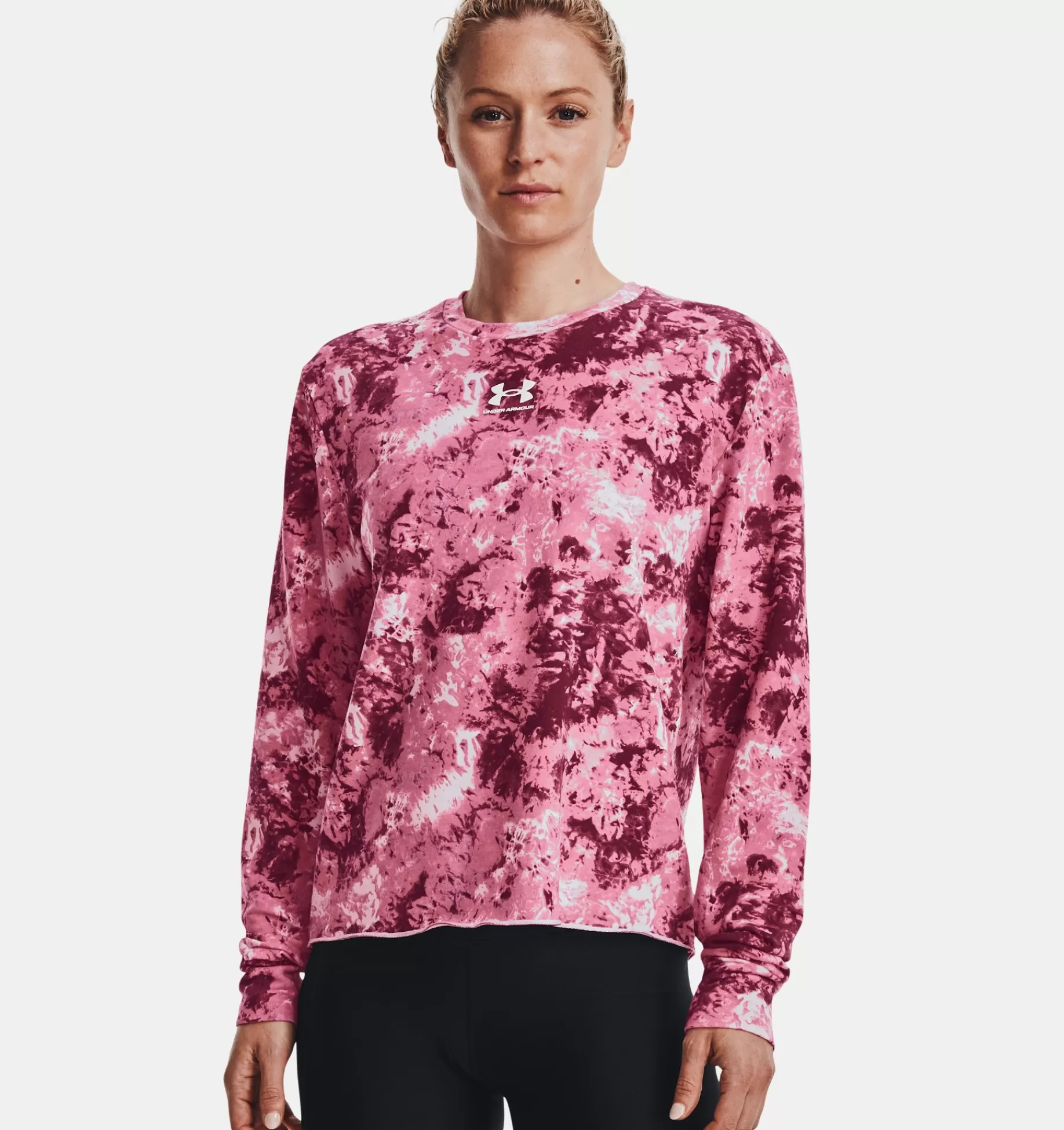Femmes Under Armour Hauts<Haut A Col Ras Du Cou Imprime Uarival Terry Pour Femmes