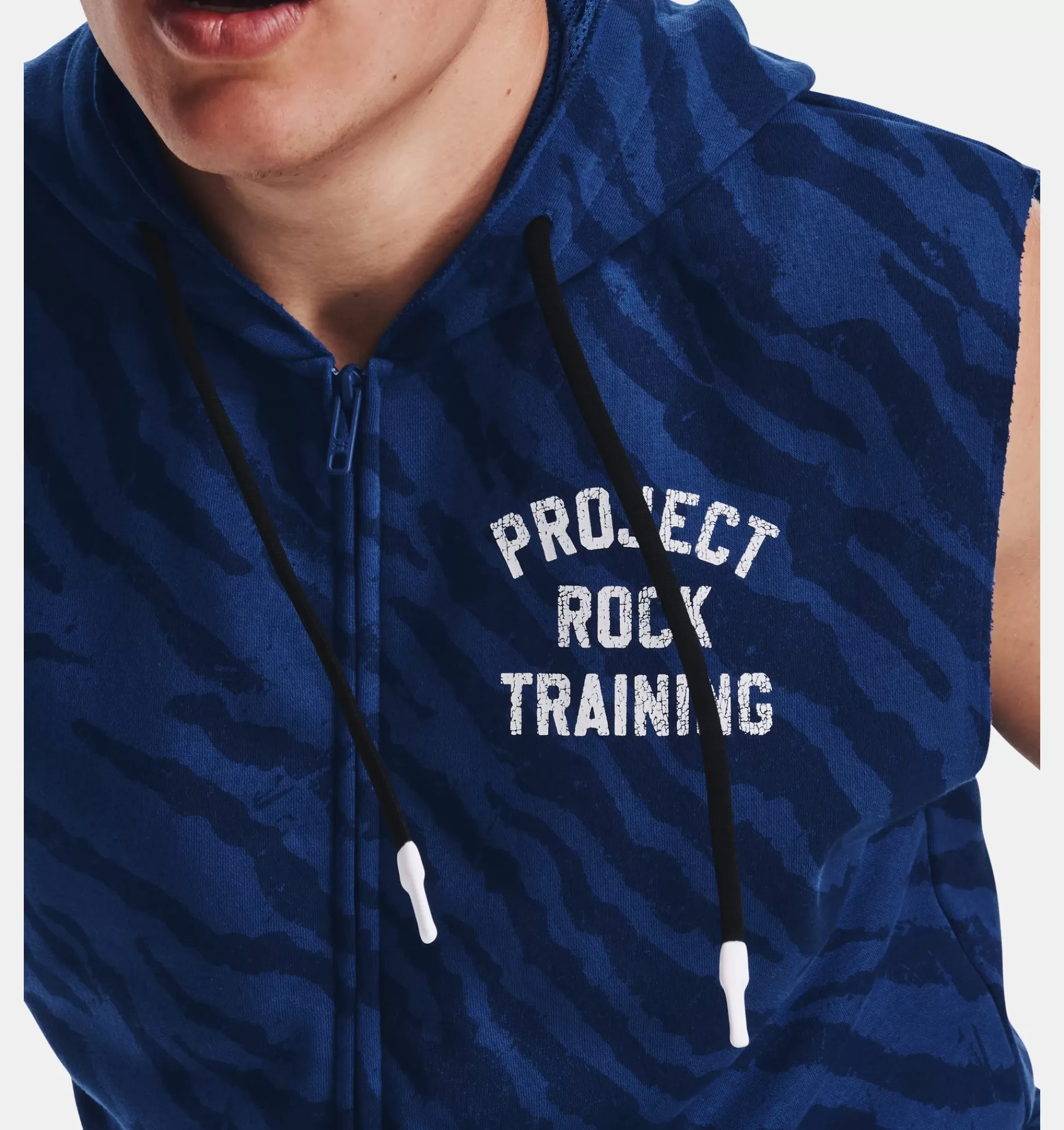 Hommes Under Armour Hauts<Haut Sans Manche Imprime Et Entierement Zippe Project Rock Rival Fleece Pour Homme