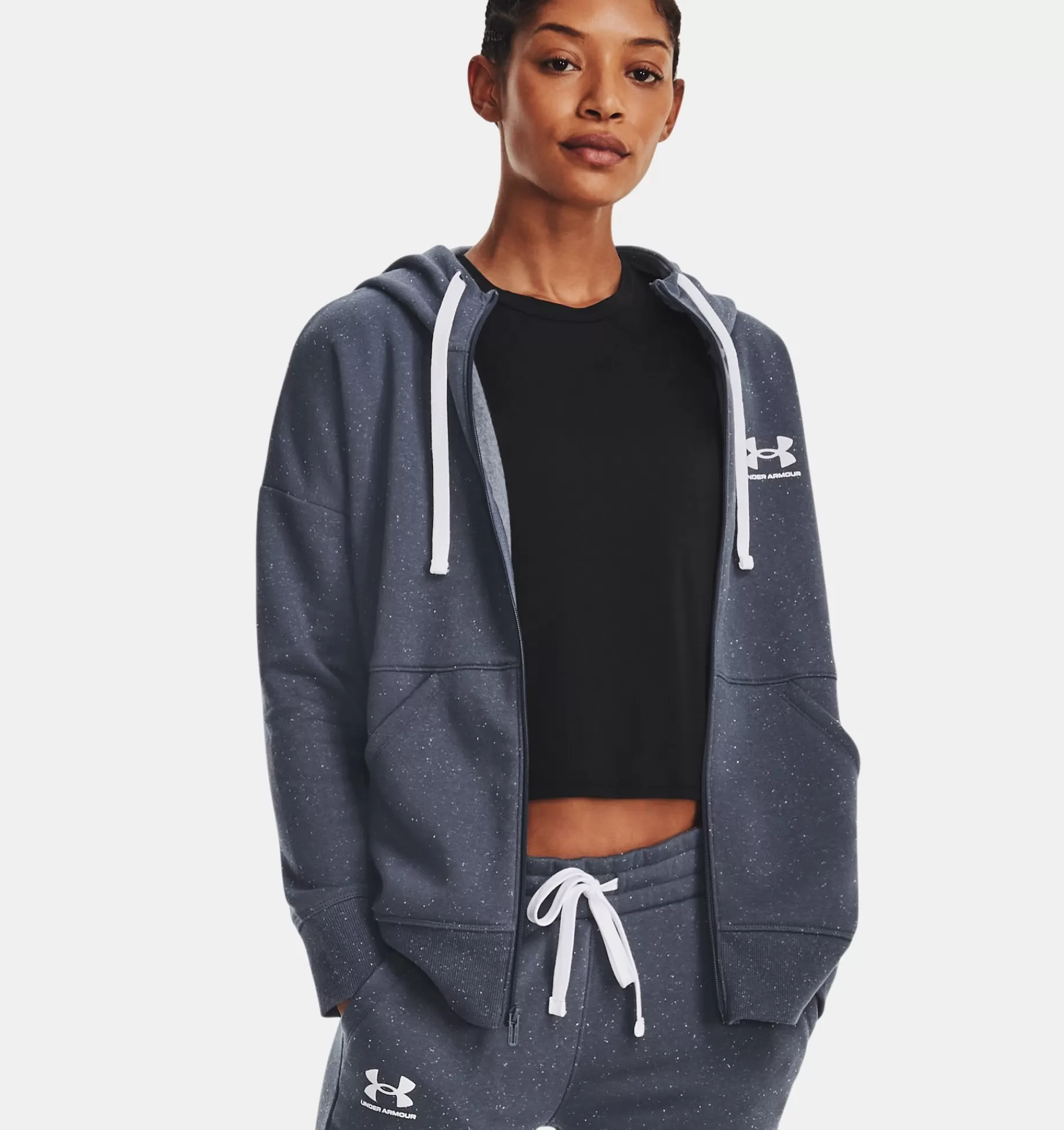 Femmes Under Armour Hauts<Sweat A Capuche Entierement Zippe Ua Rival Fleece Pour Femme