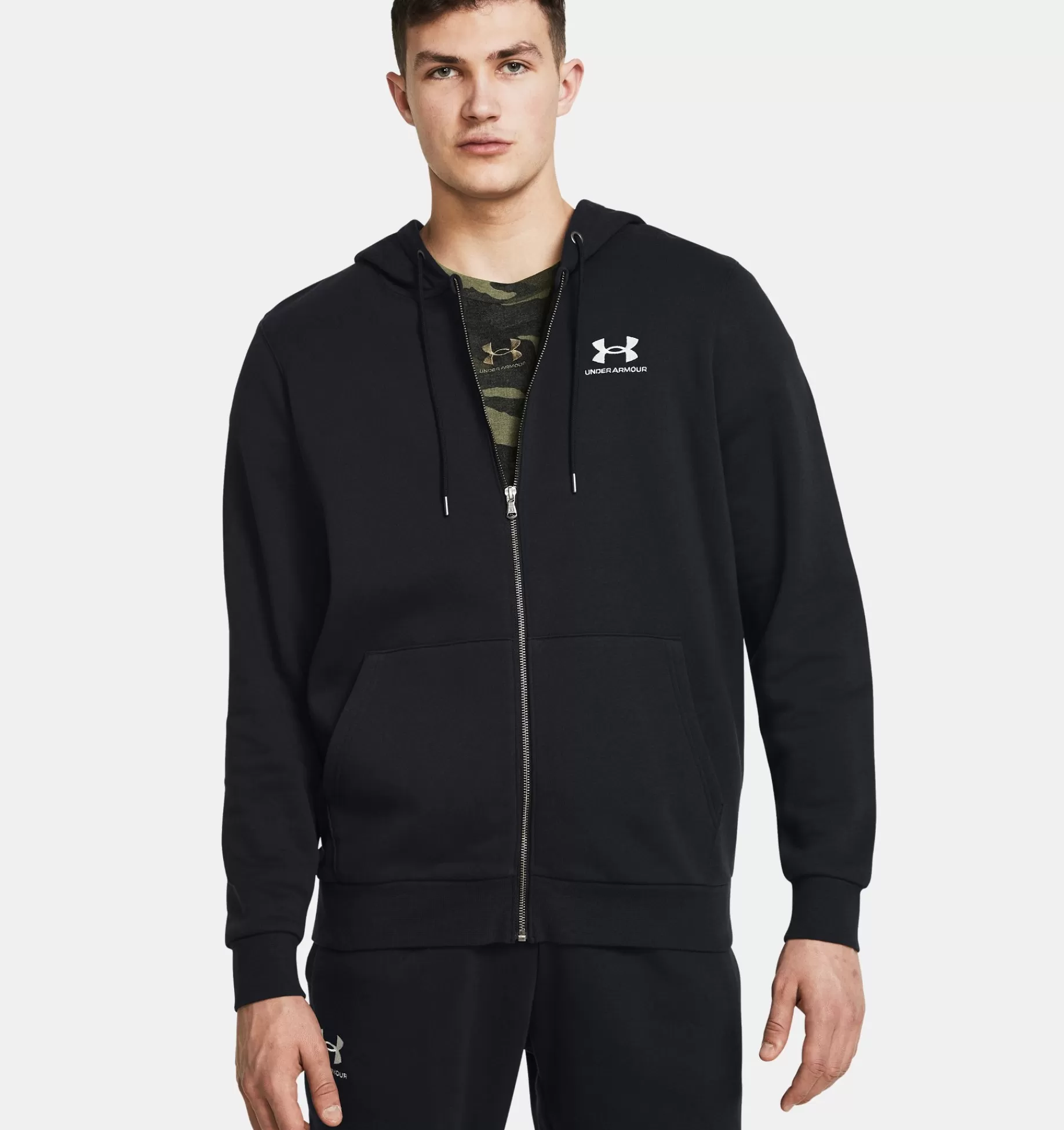 Hommes Under Armour Hauts<Sweat A Capuche Entierement Zippe Uaessentialfleece Pour Homme