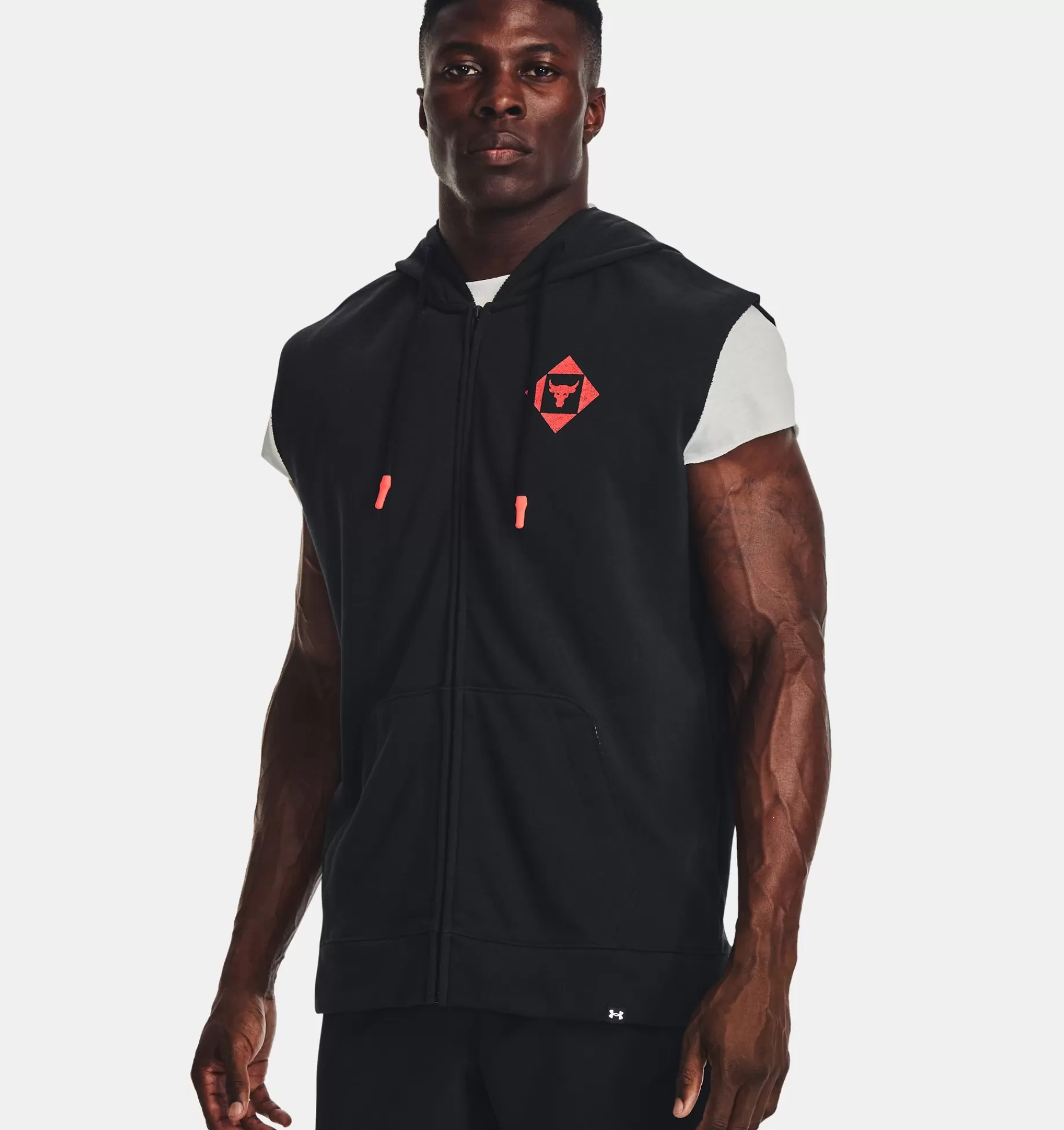 Hommes Under Armour Hauts<Sweat A Capuche Sans Manches Entierement Zippe En Polaire Epais Project Rock Pour Homme