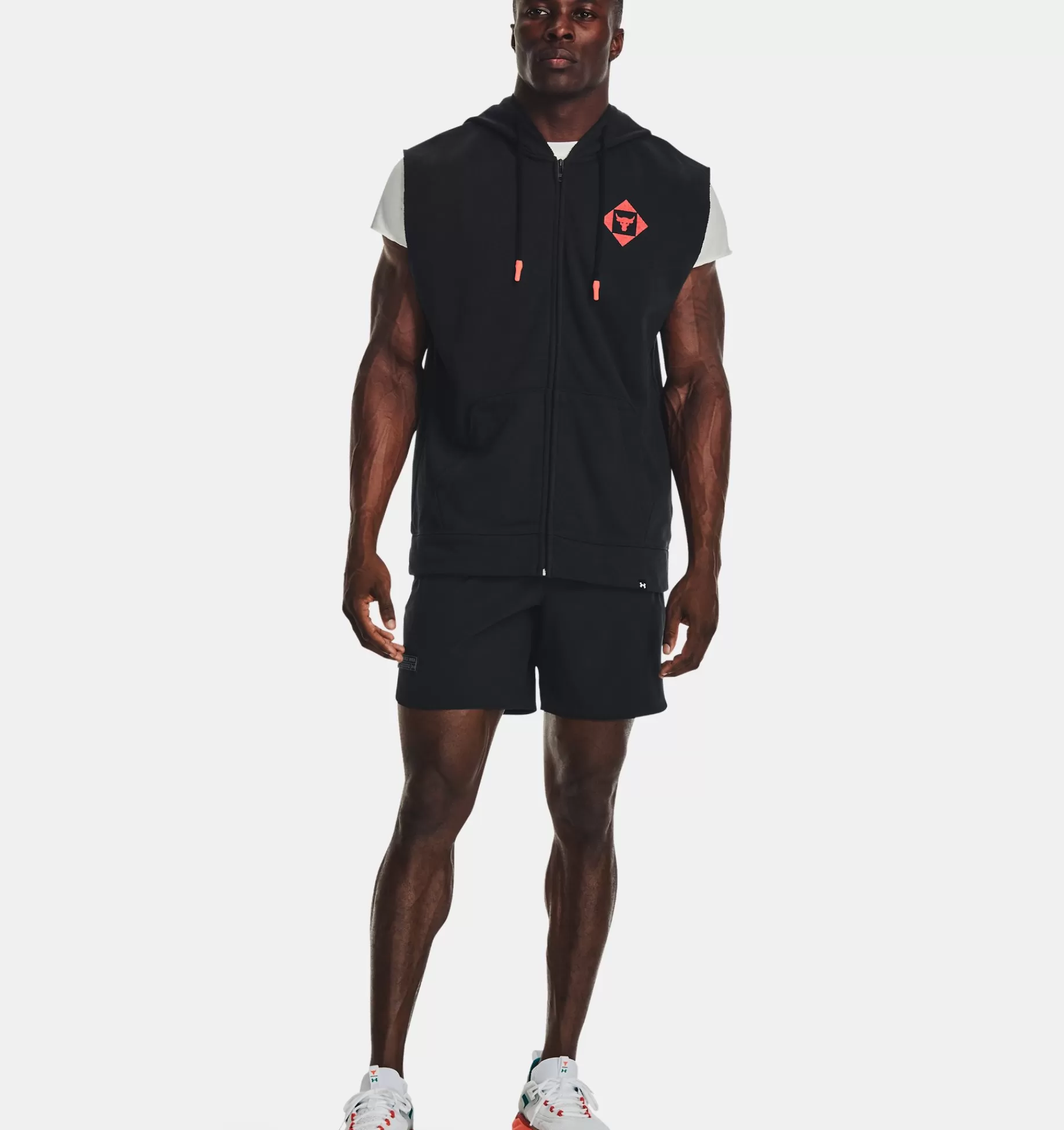 Hommes Under Armour Hauts<Sweat A Capuche Sans Manches Entierement Zippe En Polaire Epais Project Rock Pour Homme