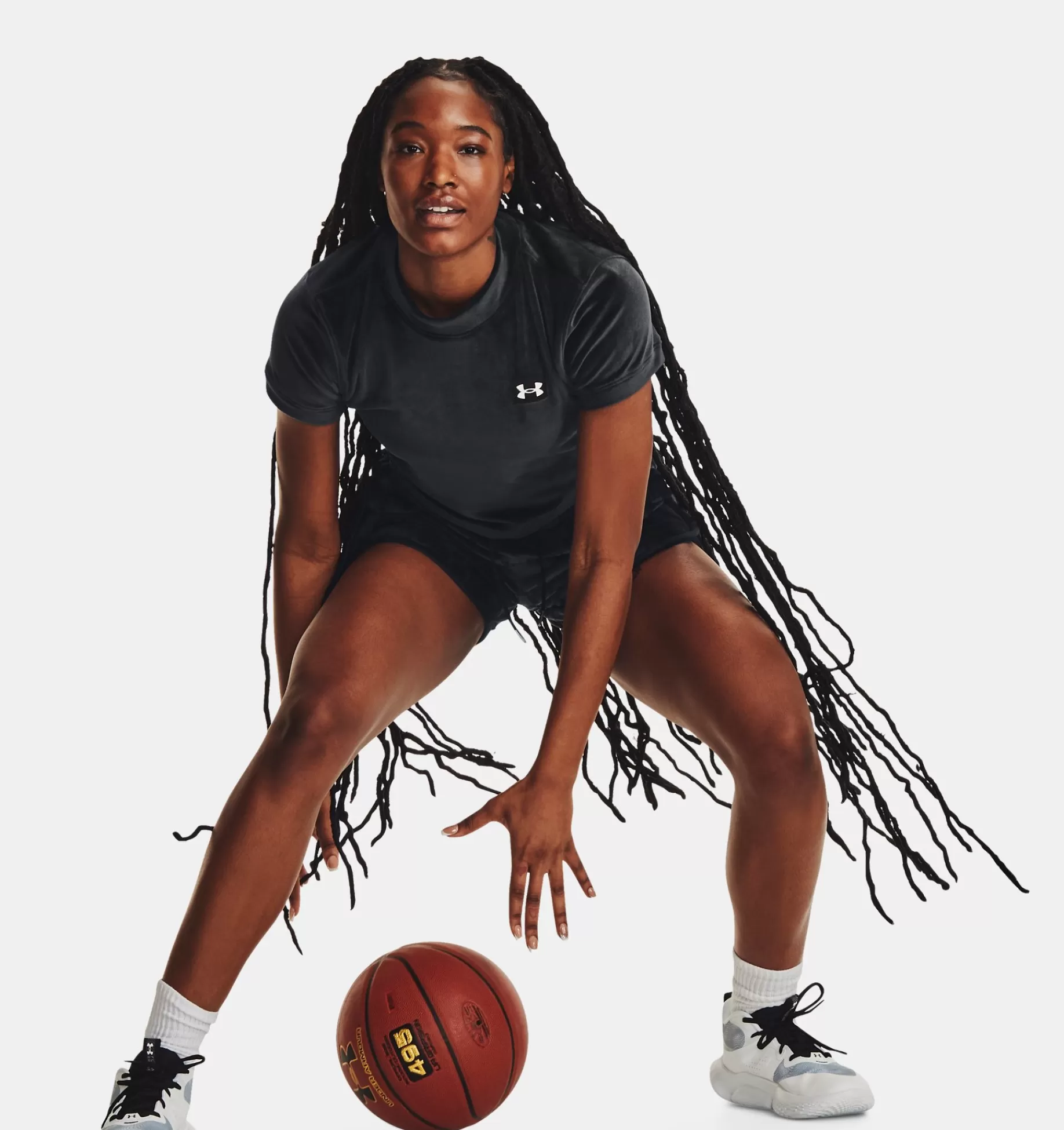 Femmes Under Armour Hauts<T-Shirt A Manches Courtes Et Col Montant Ua Velour Og Pour Femmes
