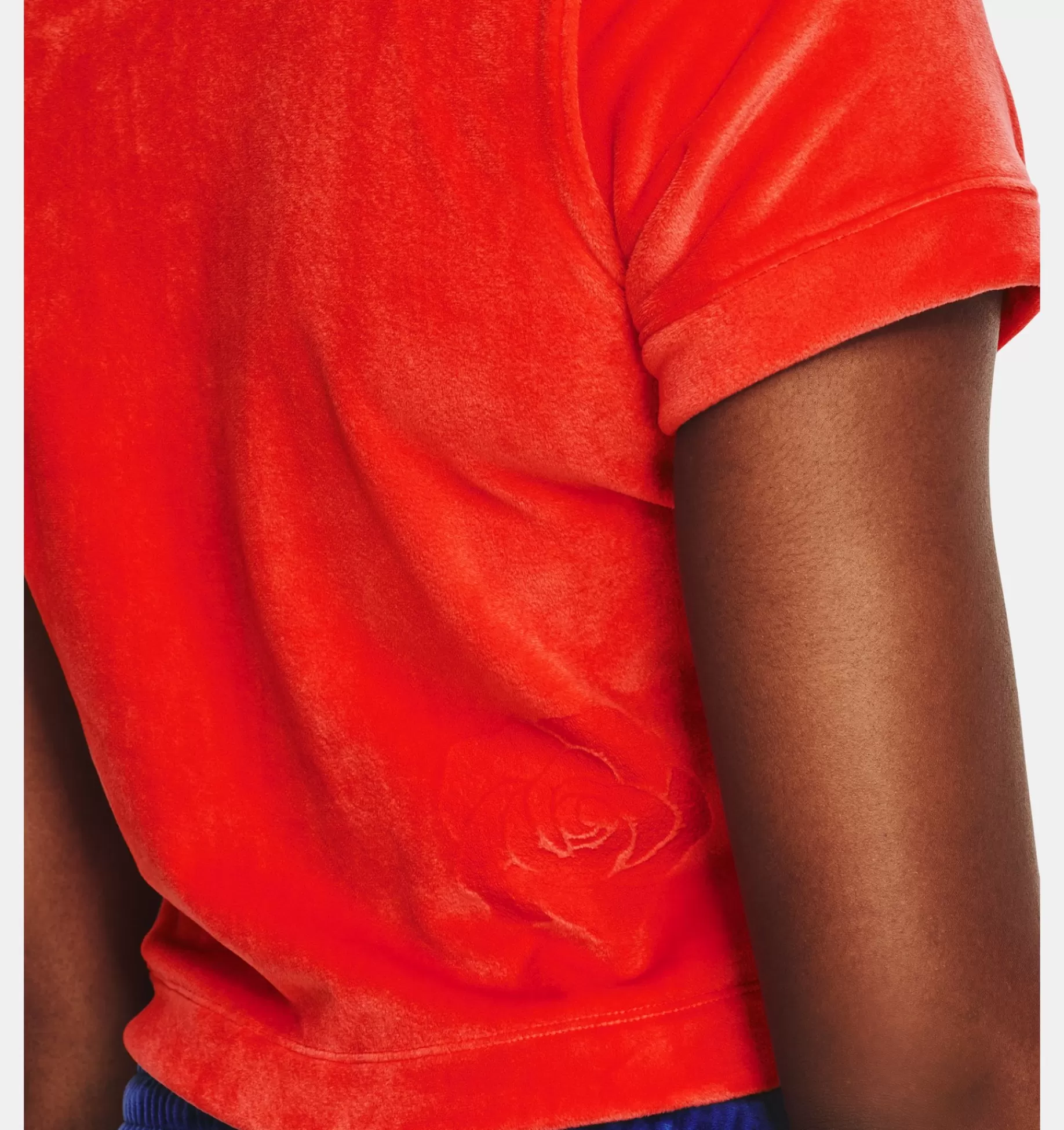Femmes Under Armour Hauts<T-Shirt A Manches Courtes Et Col Montant Ua Velour Rose Pour Femmes