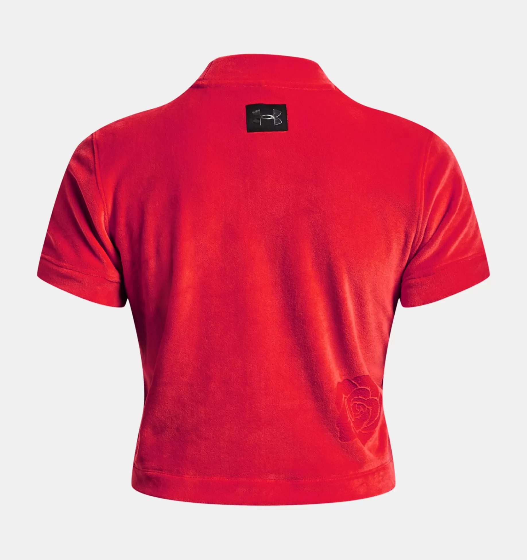 Femmes Under Armour Hauts<T-Shirt A Manches Courtes Et Col Montant Ua Velour Rose Pour Femmes