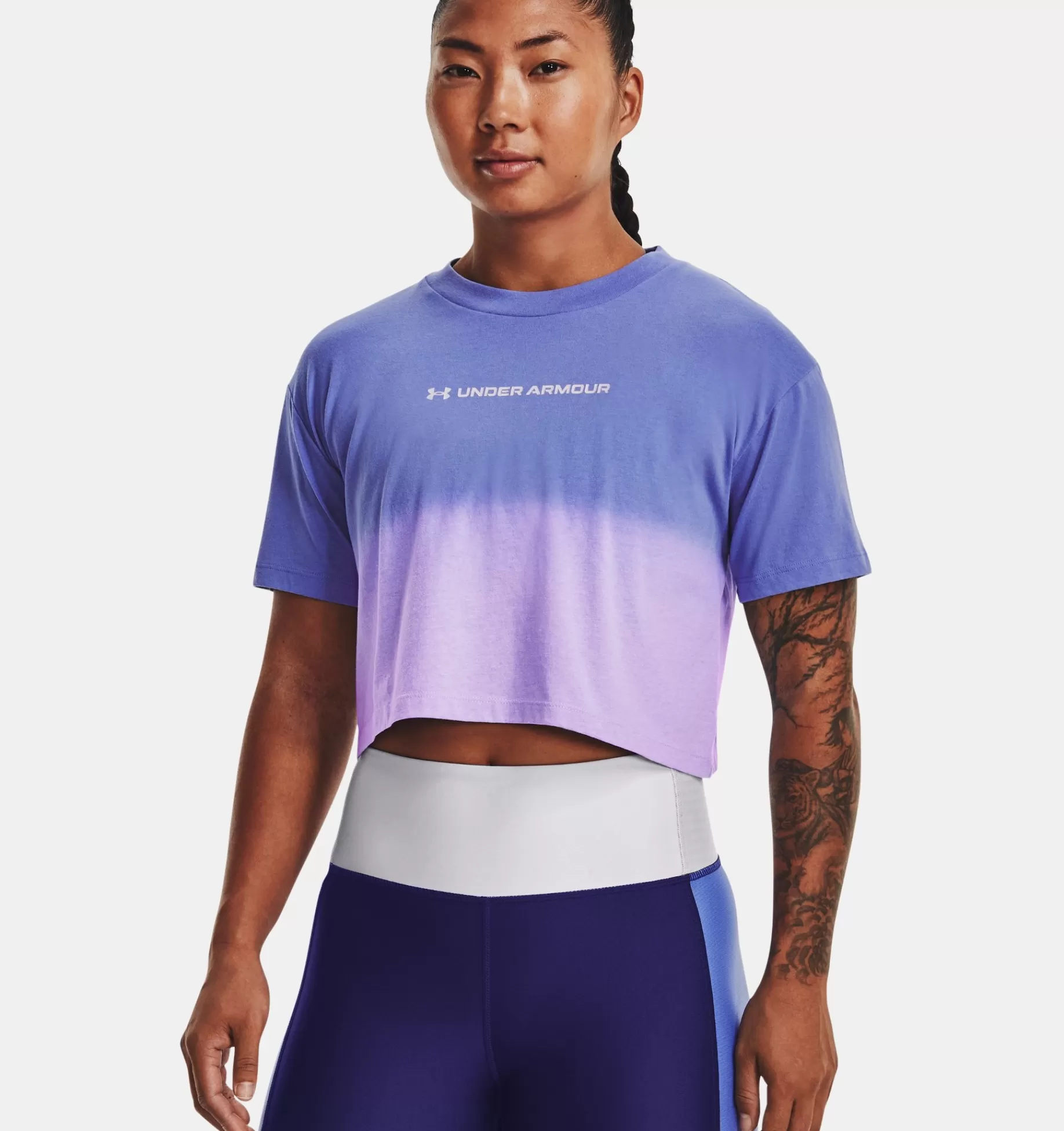 Femmes Under Armour Hauts<T-Shirt Court A Manches Courtes Ua Branded Dip Dye Pour Femme